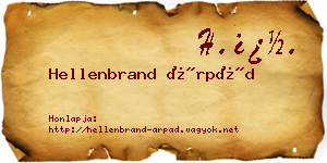 Hellenbrand Árpád névjegykártya