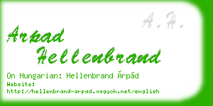 arpad hellenbrand business card